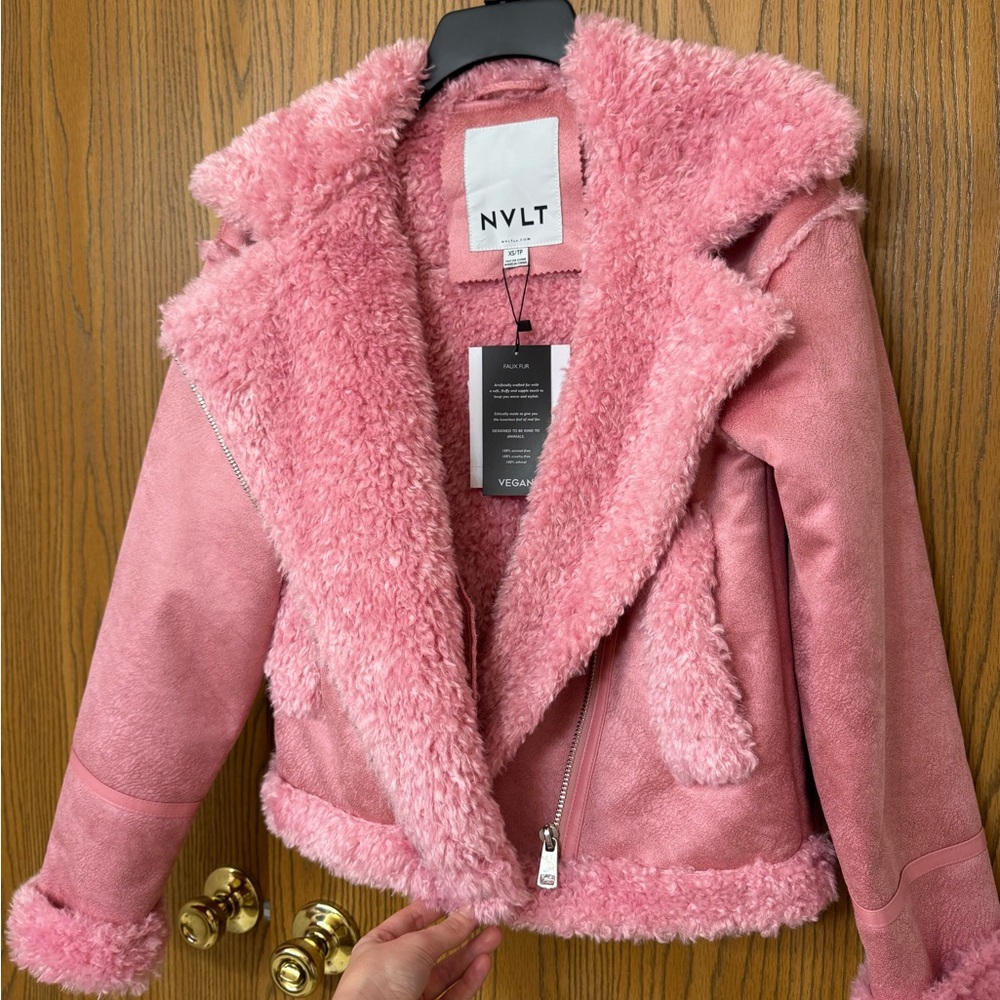NVLT Blush Faux Shearling Coat